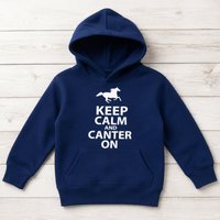 60 SECOND MAKEOVER Kids Black Keep Calm & Canter On Hoodie in Navy | Size: 3-4 Years