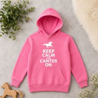 60 SECOND MAKEOVER Kids Black Keep Calm & Canter On Hoodie in Pink | Size: 7-8 Years