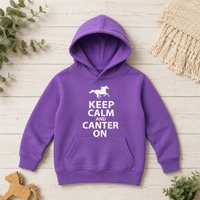 60 SECOND MAKEOVER Kids Black Keep Calm & Canter On Hoodie in Purple | Size: 3-4 Years