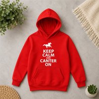 60 SECOND MAKEOVER Kids Black Keep Calm & Canter On Hoodie in Red | Size: 7-8 Years