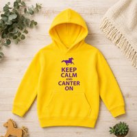 60 SECOND MAKEOVER Kids Black Keep Calm & Canter On Hoodie in Yellow | Size: 9-11 Years
