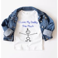 60 SECOND MAKEOVER Boy's I Love My Daddy This Much T-Shirt in White | Size: 3-4 Years