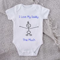 60 SECOND MAKEOVER Boy's I Love My Daddy This Much White Baby Grow | Size: 0-3 m