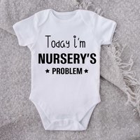 60 SECOND MAKEOVER Today I'm Nursery's Problem Short Sleeve Baby Grow in White | Size: 12-18 m