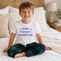 60 SECOND MAKEOVER Boy's I've Been Promoted To Big Brother Pyjamas Children Trouser Bottoms Pyjama Set Big Brother in Green | Size: 0-6 m