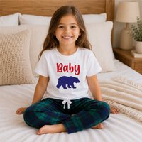 Bear Pyjamas Tartan Trouser Bottoms Pyjama Set Christmas