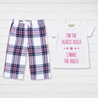60 SECOND MAKEOVER I'm The Oldest I Make The Rules Pyjamas Trouser Bottoms Pyjama Set in Pink | Size: 3-4 Years