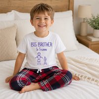 60 SECOND MAKEOVER Boy's Big Brother In Training Pyjamas Set in Red | Size: 12-18 m