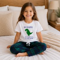 Girl's Niece Dinsosaur Pyjamas Children Trouser Bottoms Pyjama Set Christmas in | Size: 6