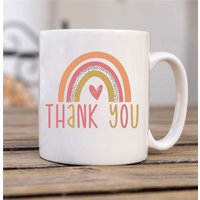 60 SECOND MAKEOVER Thank You Rainbow Mug in White