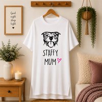 60 SECOND MAKEOVER Women's Staffy Mum Nightie in White | Size: Medium