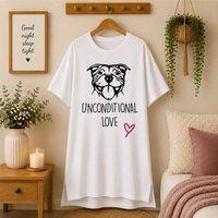 60 SECOND MAKEOVER Women's Unconditional Love Staffy Nightie in White | Size: Medium