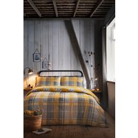 Dreams & Drapes 'Colville Check' 100% Brushed Cotton Duvet Cover Set in Mustard | Size: King