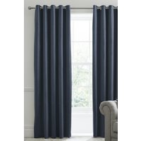 Laurence Llewelyn-Bowen Montrose' Velvet Blackout-Coated Pair of Eyelet Curtains in Navy | Size: 117 cm width x 183 cm drop