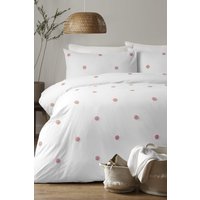 Appletree 'Dot Garden' 100% Cotton Embellished Duvet Cover Set in Pink | Size: Single