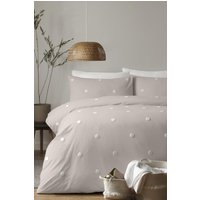 Appletree 'Dot Garden' 100% Cotton Embellished Duvet Cover Set in Off-White | Size: King