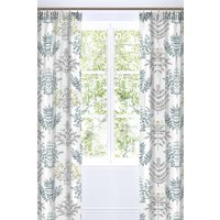 Dreams & Drapes 'Emily' Botanical Print Pair of Pencil Pleat Curtains in Duck Egg Blue | Size: 168 cm width x 183 cm drop