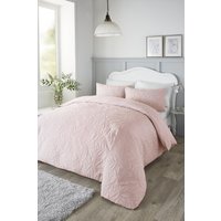 Serene 'Luana' Microfibre Pinsonic 3D Floral Design Duvet Cover Set in Rose | Size: King