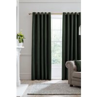 Laurence Llewelyn-Bowen Montrose' Velvet Blackout-Coated Pair of Eyelet Curtains in Bottle Green | Size: 117 cm width x 183 cm drop