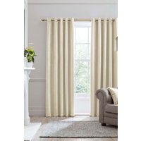 Laurence Llewelyn-Bowen Montrose' Velvet Blackout-Coated Pair of Eyelet Curtains in Ivory | Size: 168 cm width x 183 cm drop