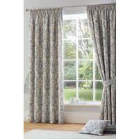 Dreams & Drapes 'Averie' Pair of Pencil Pleat Curtains With Tie-Backs in Blue | Size: 168 cm width x 229 cm drop