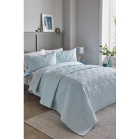 Serene 'Cavali' Pinsonic Microfibre Duvet Cover Set in Duck Egg Blue | Size: Super King