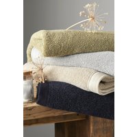 Drift Home 'Abode' Soft Heavyweight Cotton Towel in Navy | Size: Bath Sheet