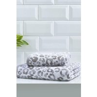 Fusion 'Animal Print' Heavyweight 100% Cotton Jacquard Towel in Grey