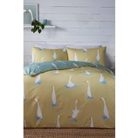 Fusion 'Puddles The Duck' Easy Care Reversible Duvet Cover Set in Yellow | Size: King