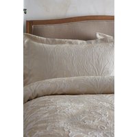 Appletree 'Elysia' Floral Jacquard Single Oxford Pillowcase in Beige | Size: Standard Pillow Case
