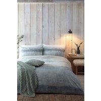 Appletree 'Anson Stripe' 100% Brushed Cotton Duvet Cover Set in Green | Size: Double