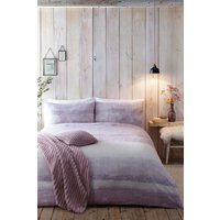 Appletree 'Anson Stripe' 100% Brushed Cotton Duvet Cover Set in Mauve | Size: Double