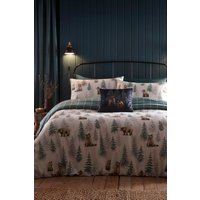 Dreams & Drapes 'Bear Walks' Brushed Cotton Duvet Cover Set in Natural | Size: Double
