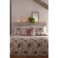 Dreams & Drapes 'Hanson Highland Cow' Brushed Cotton Duvet Cover Set in Terracotta | Size: Double