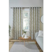 Fusion 'Matteo' 100% Cotton Light Filtering Pair of Eyelet Curtains in Natural | Size: 168 cm width x 229 cm drop