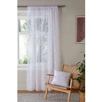 Appletree 'Polka Dot' Tufted Voile Panel in White | Size: 140 cm width x 229 cm drop