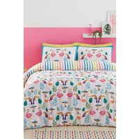 Fusion 'Tropical Flamingo' Reversible Duvet Cover Set in Pink | Size: King