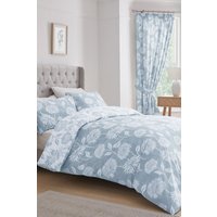 Dreams & Drapes 'Chrysanthemum' Easy Care Duvet Cover Set in Blue | Size: Double
