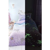 Ombre Unicorn Glow Dark Duvet Cover Set Double