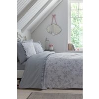 Dreams & Drapes 'Kristen' Frill Detail Duvet Cover Set in Grey | Size: Double