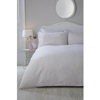 Serene 'Decorative Heart' Soft Touch Duvet Cover Set in Light Pink | Size: Double