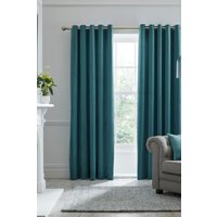 Laurence Llewelyn-Bowen Montrose' Velvet Blackout-Coated Pair of Eyelet Curtains in Teal | Size: 168 cm width x 137 cm drop
