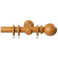 New Edge Blinds 28mm Woodland Curtain Pole Set - Antique Pine in Beige | Size: 210 cm