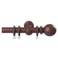 New Edge Blinds 28mm Woodland Curtain Pole Set - Dark Oak in Dark Brown | Size: 240 cm