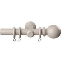 New Edge Blinds 28mm Woodland Curtain Pole Set - Grey in Light Grey | Size: 210 cm