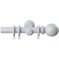 New Edge Blinds 28mm Woodland Curtain Pole Set - White | Size: 60 cm