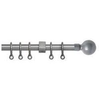 New Edge Blinds 13 - 16mm - Ball Metal Curtain Pole Set - Silver | Size: 120 cm - 210 cm