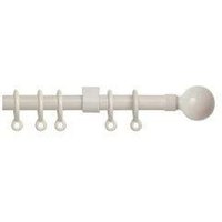 New Edge Blinds 13 - 16mm Ball Metal Curtain Pole Set - Cream | Size: 150 cm - 280 cm