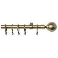 New Edge Blinds 16-19mm Ball Metal Curtain Pole Set - Antique Brass in Bronze | Size: 170 cm - 300 cm