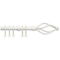 New Edge Blinds 16-19mm Metal Crown Final Metal Curtain Pole Set - Cream | Size: 120 cm - 210 cm